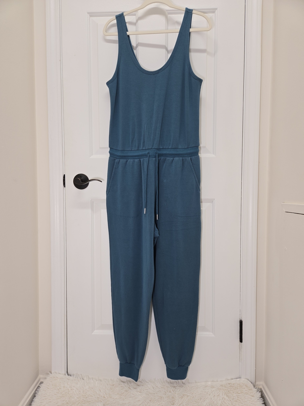 Athleta Balance teal sleeveless tank jogger jumpsuit Medium
